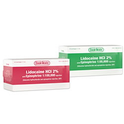 Cook-Waite Lidocaine 2% w/ Epi 1.7ml 50/box Red Box (1:100,000)