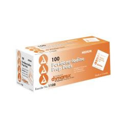 Dynarex Povidone Iodine Prep Pad, Medium